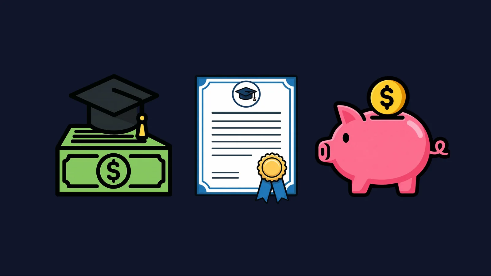 Tuition money, a scholarship award and a savings jar