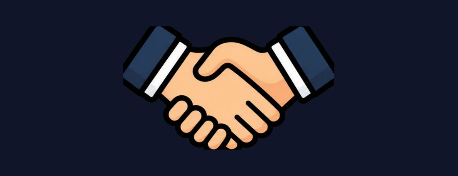Two hands shaking on an agreement