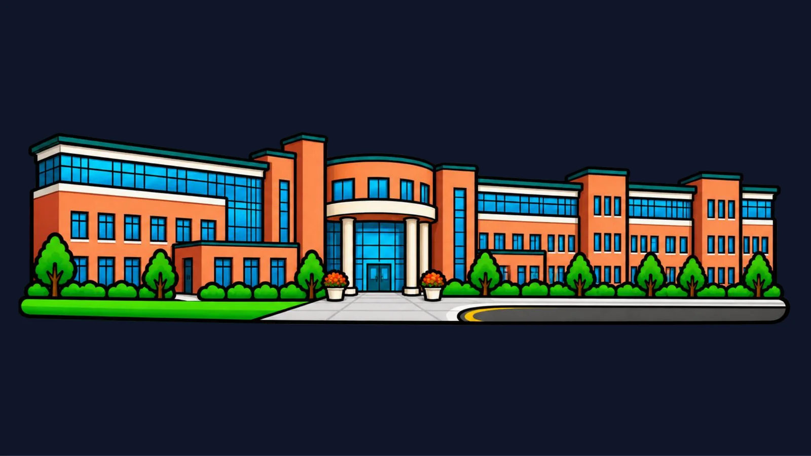 A high school building
