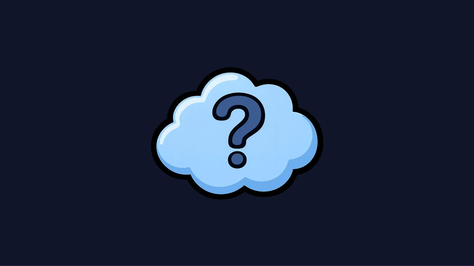 A question mark inside a thought cloud